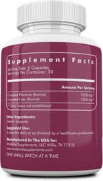 Ancestral Supplements - Grass Fed Beef Placenta 500 mg 180 capsules