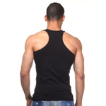 Черная хлопковая майка-борцовка (Размер: L) (Цвет: черный)