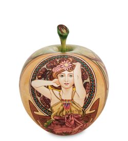 Народные промыслы МР-16/ 2-A Шкатулка-яблоко «Альфонс Муха - Драгоценные камни»