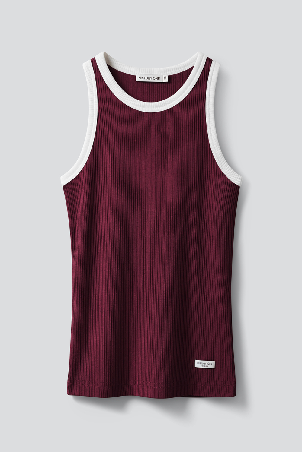 Топ из хлопковой рибаны с контрастной отделкой