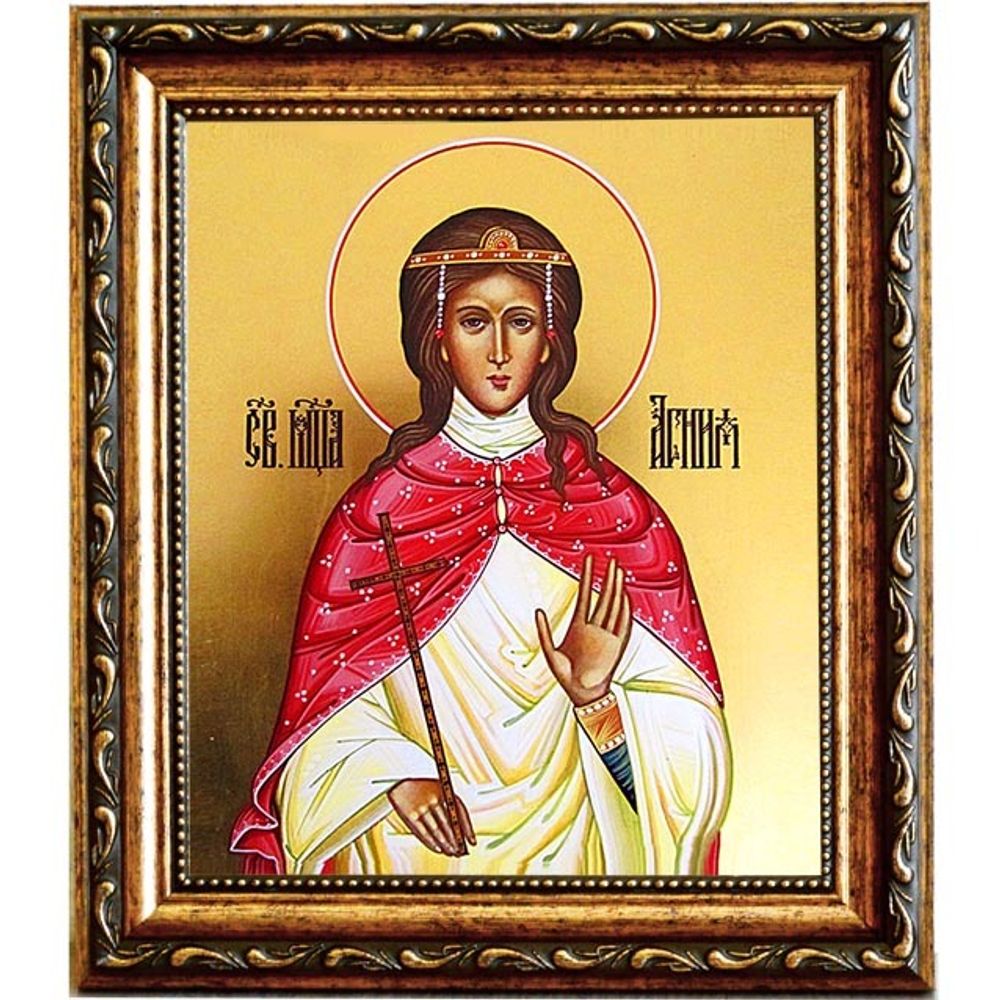 Агния (Анна) Римская, дева, мученица. Икона на холсте.