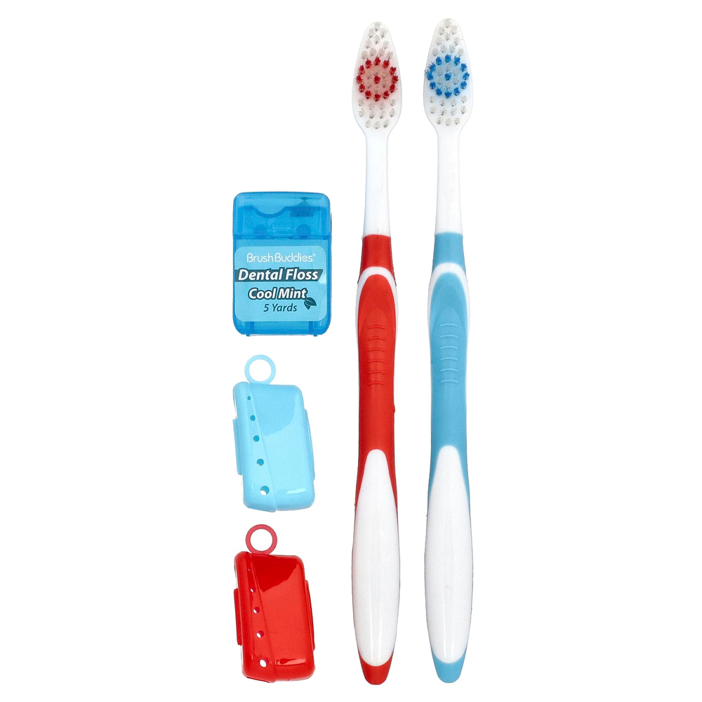 Brush Buddies, "Забота с умом", набор зубных щеток, для взрослых, 2 шт