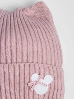 Шапка и снуд для девочки с ушками на завязках
