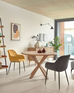 ARYA Стол с бежевой столешницей с отделкой из меламина стальными ножками с отделкой под дерево