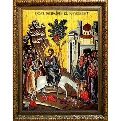 Вход Господень в Иерусалим. Икона на холсте.