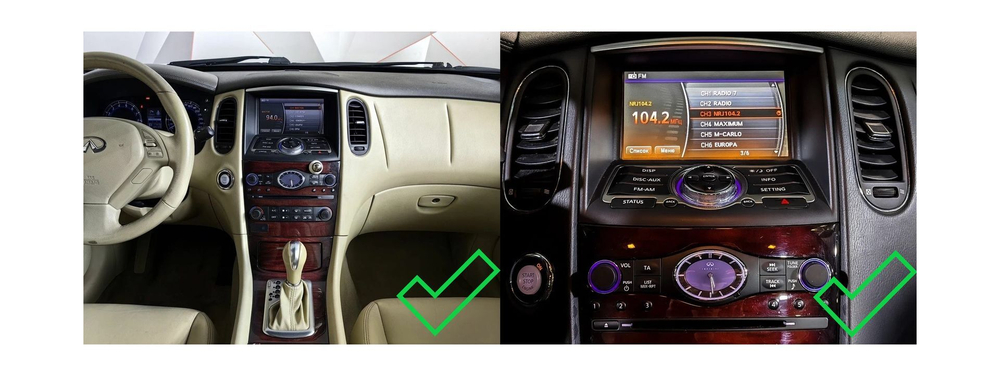 Комплект рамки с разъёмами 9" Infiniti EX35 2007-2013 - Car-Smart 9693A