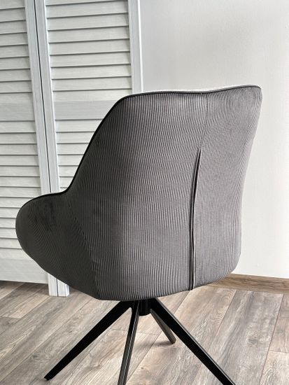 Стул TORNADO 360 град. Серый Brego-07, ткань/ темно-серый Modern-454, велюр/ черный каркас