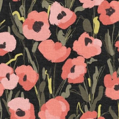 Абстрактные маки на чёрном фоне