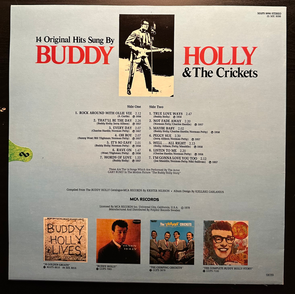 Buddy Holly - 14 Original Hits Sung By Buddy Holly (Швеция 1978г.)