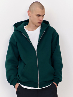 Худи зип с начесом (изумрудный)