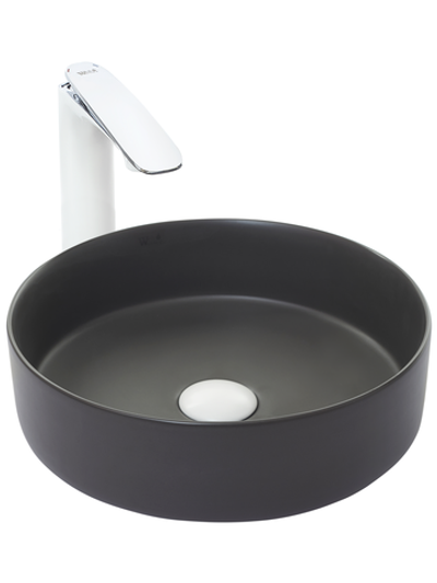 Раковина накладная (матовая темно-серая) WeltWasser WW  ELBACH 3134 MDG 355х355х120