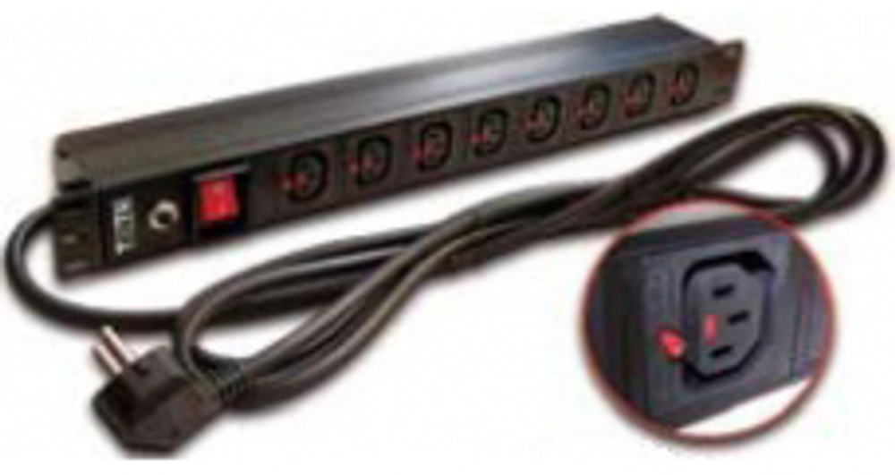 Блок розеток 19", 8 розеток TWT TWT-PDU-10A8C3L-3.0