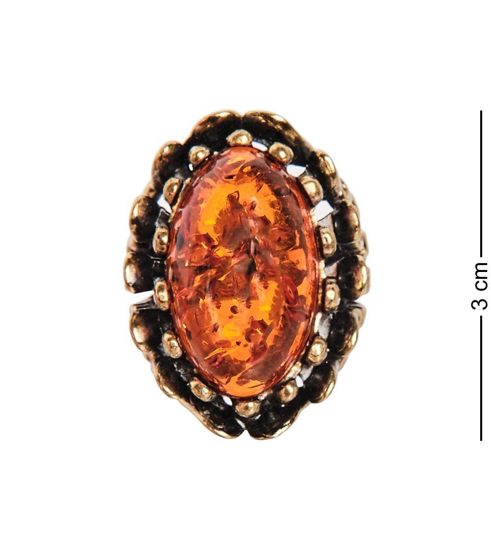 AM-2478 Кольцо «Океан» (латунь, янтарь)