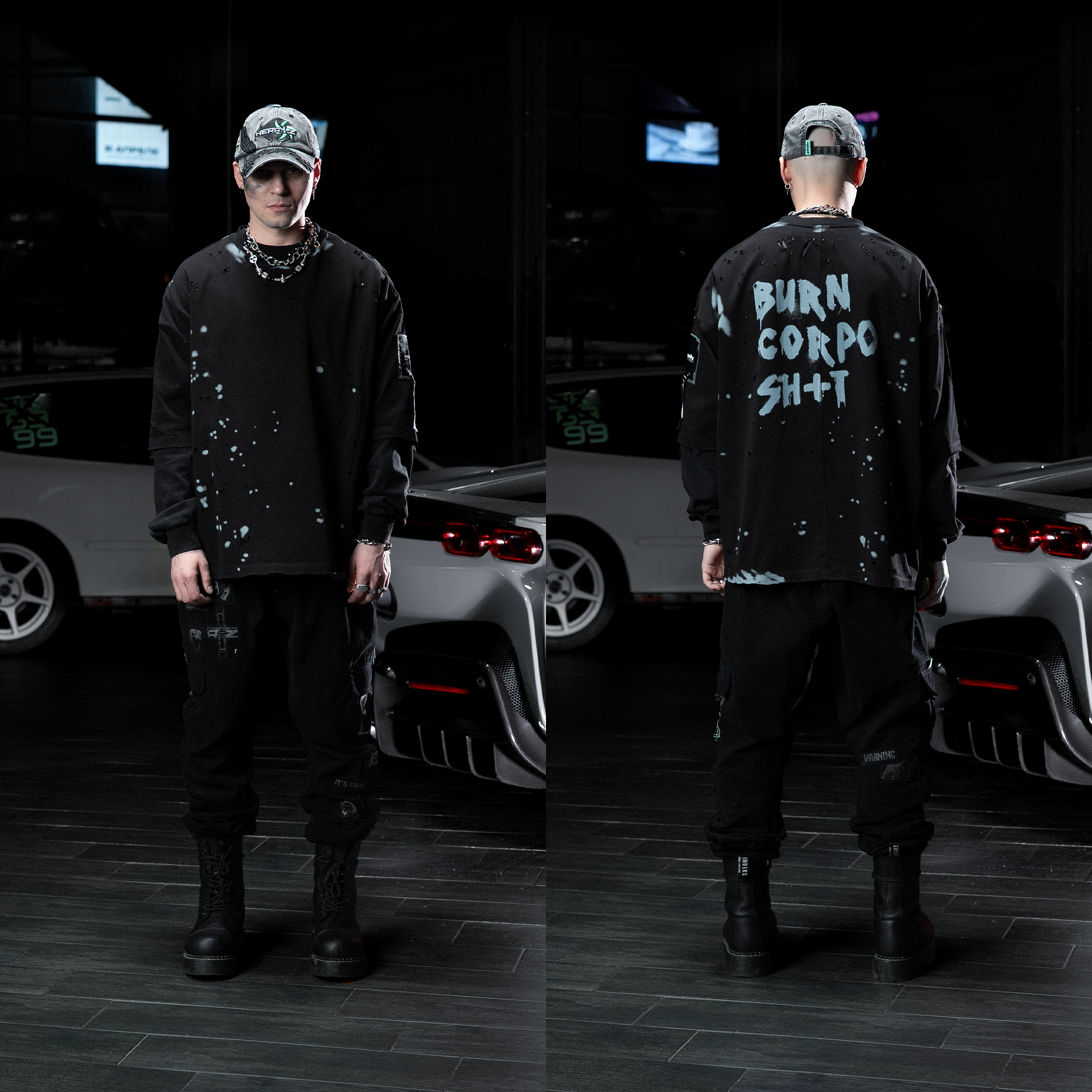 «Junkie» Black 3/4 T-Shirt