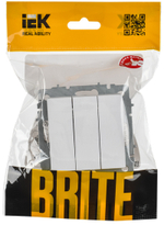 BRITE Выключатель 3-клавишный 10А ВС10-3-0-БрАБ арктический белый IEK