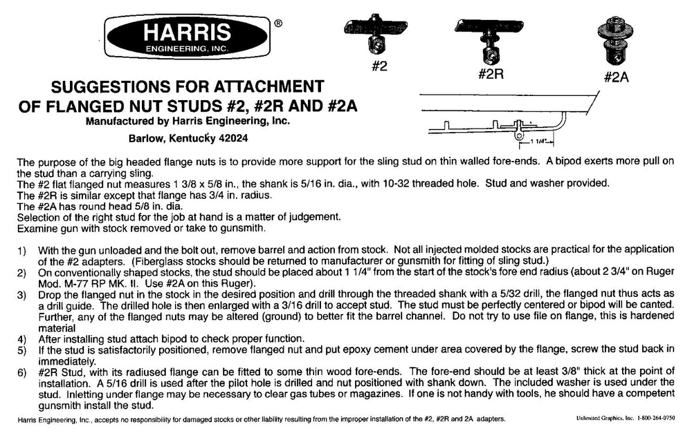 Адаптер №2A для сошек "Harris" на пластиковое ложе