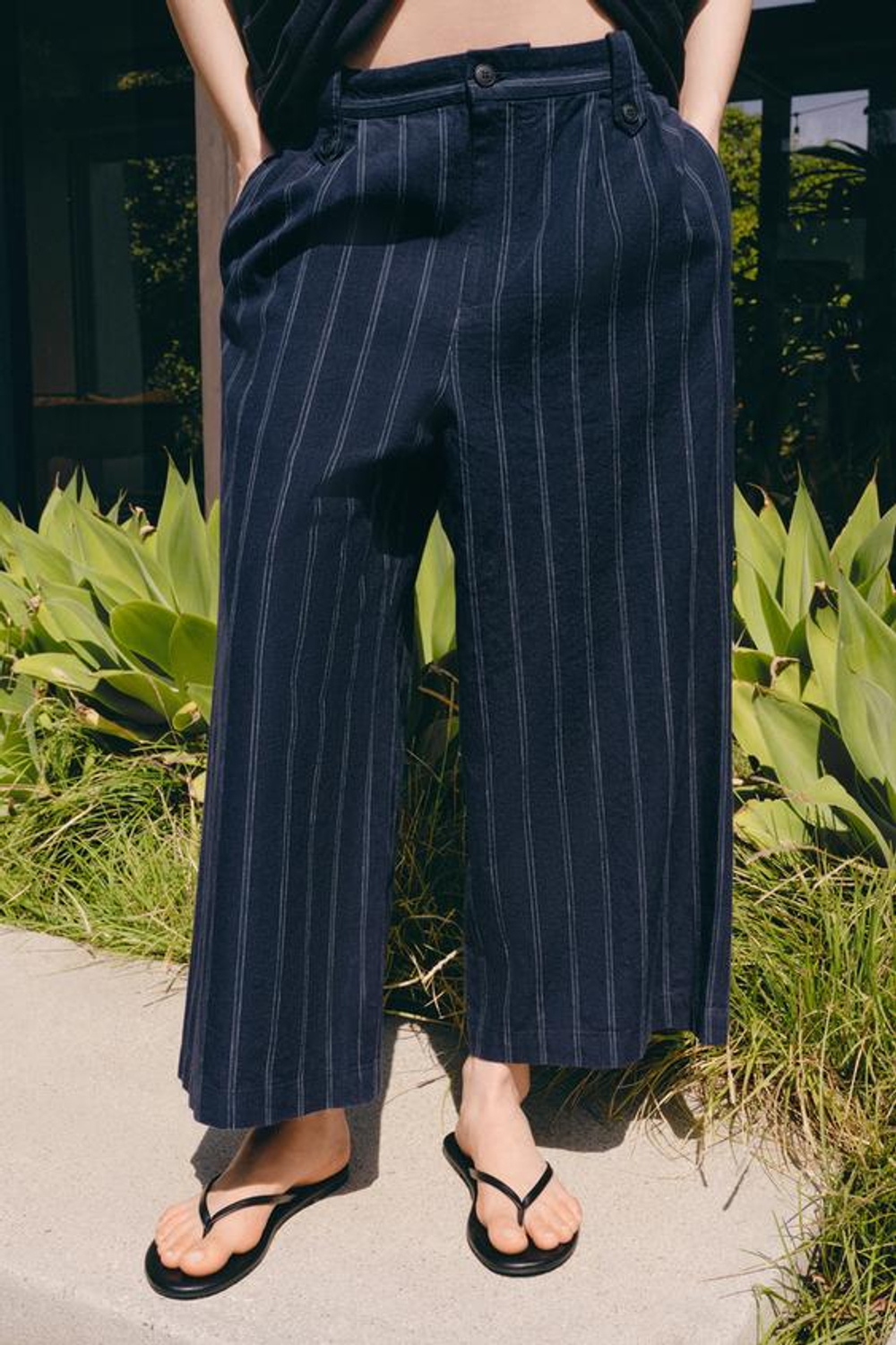 ZARA БРЮКИ В ПОЛОСКУ ИЗ СМЕСОВОГО ЛЬНА — ZW COLLECTION, ПОЛОСКИ