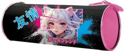 Пенал-тубус на молнии, малый, печать на ткани 210/65 "Девушка с ушками 2025"