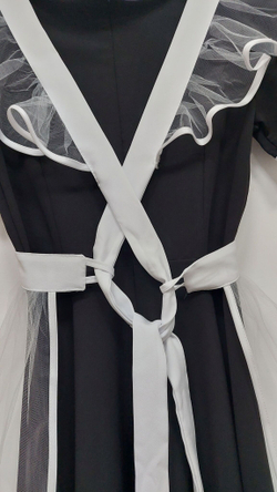 Фартук школьный белый фатин для старшеклассницы размер 152 158 XS 40