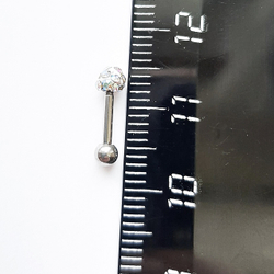 Микроштанга 6 мм для пирсинга уха "Радужные кристаллы". Медицинская сталь. 1 шт