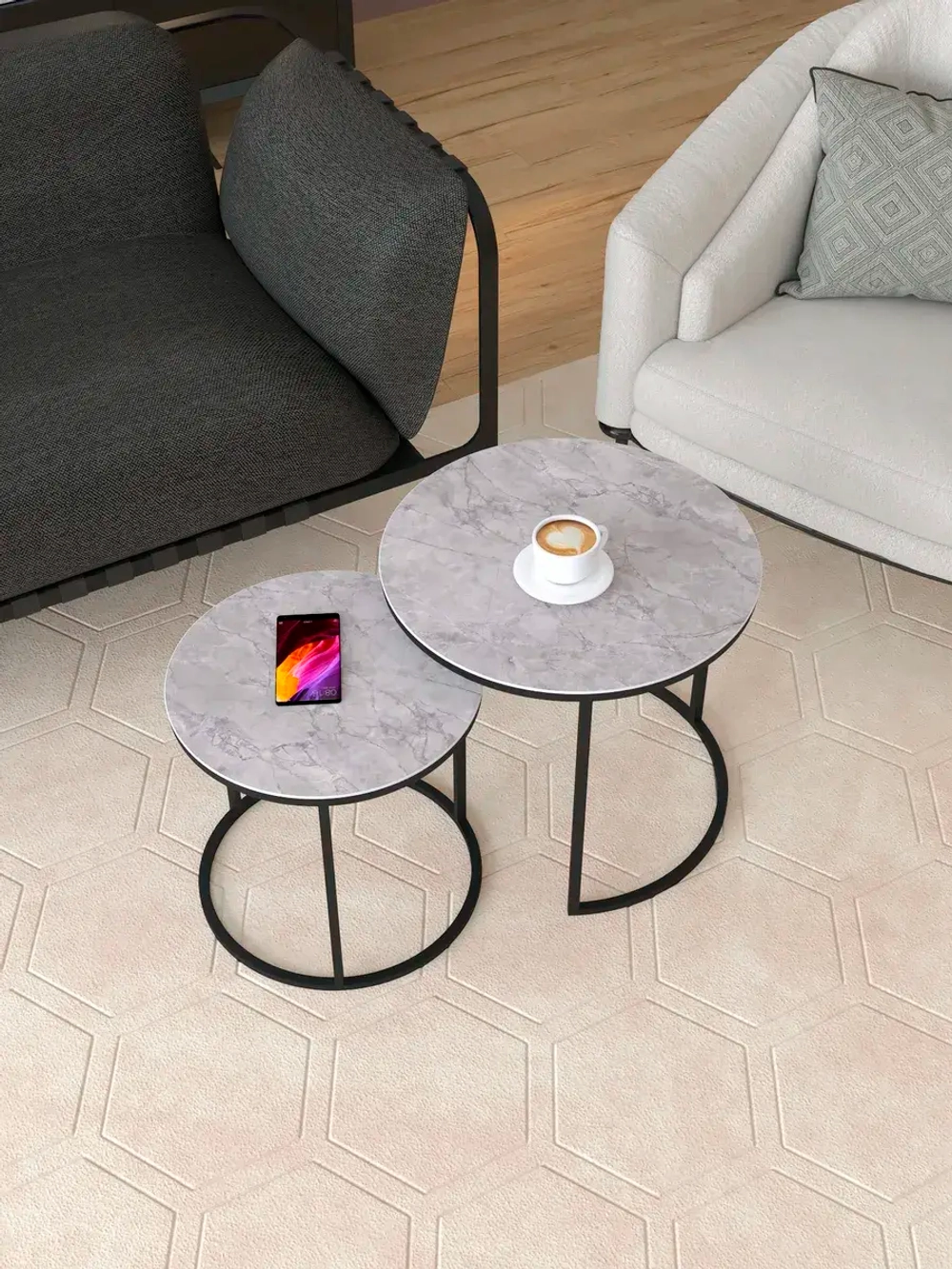 Комплект журнальных столов Акцент - керамогранит 201BMBAGKER