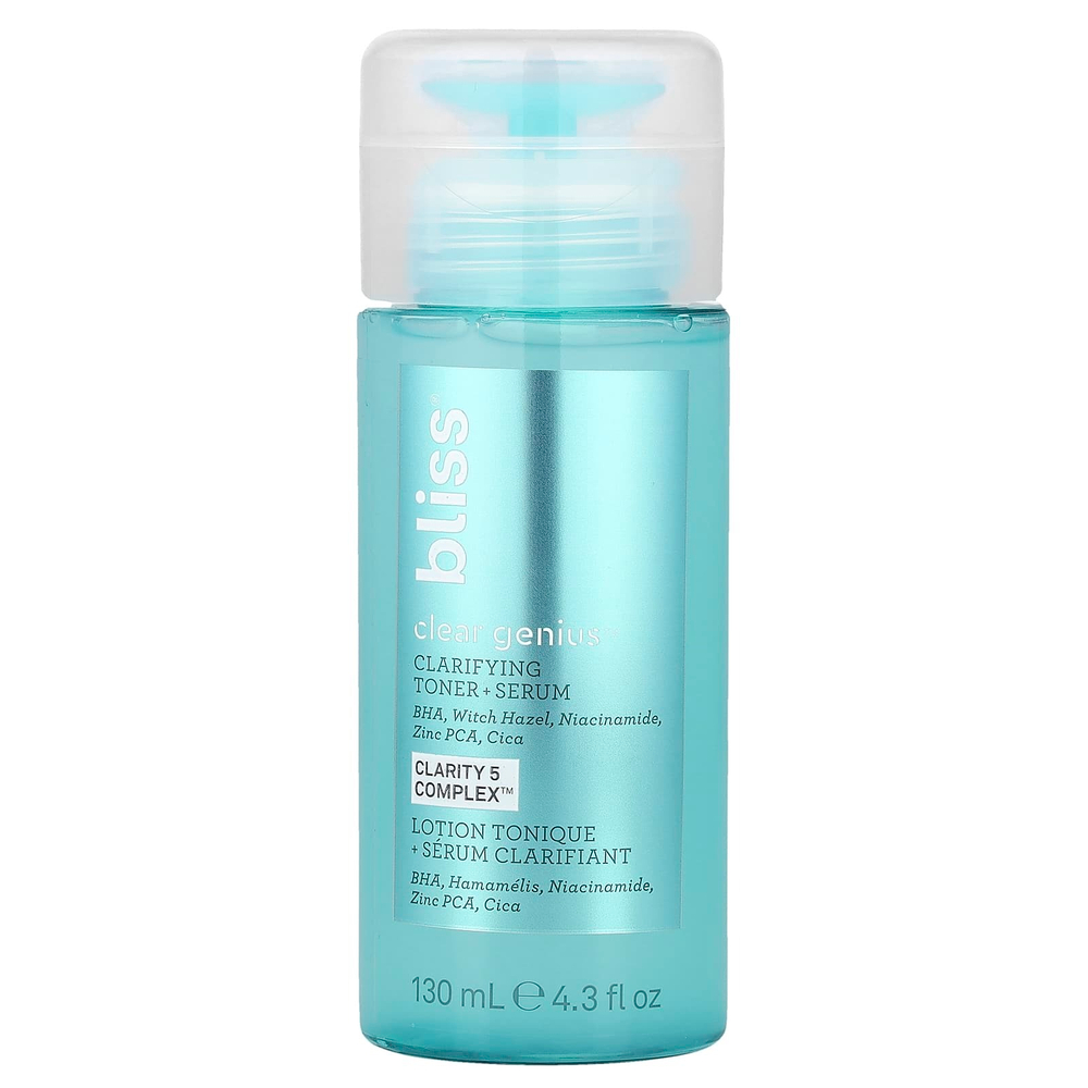 Bliss, Clear Genius™, очищающий тонер и сыворотка, 130 мл (4,3 жидк. унции)