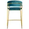 Полубарный стул Turin бирюзовый с золотыми ножками