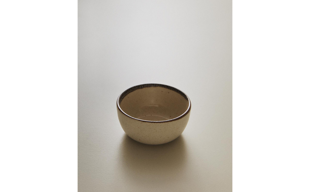 Zara Home миска из каменной керамики, цвет бежевый, 8.8 см