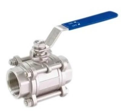 Кран шаровый муфтовый трёхсоставной нержавеющий (3PC), AISI304 DN32 (1_1/4"), (CF8), PN40