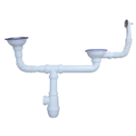 Кухонная мойка AZARIO Alba 780x490x190 двойная, искусственный мрамор, сифон в комплекте, цвет серый (CS00105219)