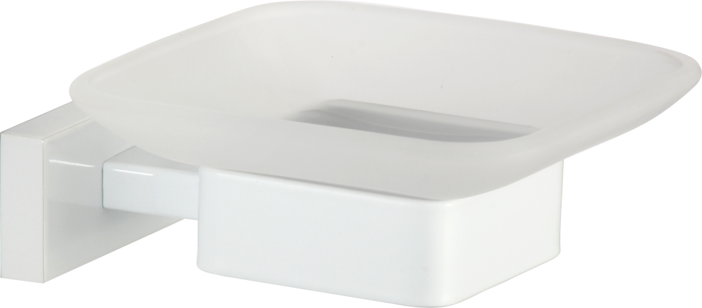 88020-F Мыльница стекло "настенный" (БЕЛЫЙ) GANZER (20/1шт)