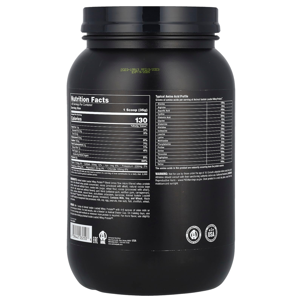 Animal, сывороточный протеин с изолятной текстурой, со вкусом брауни, 907 г (2 фунта)