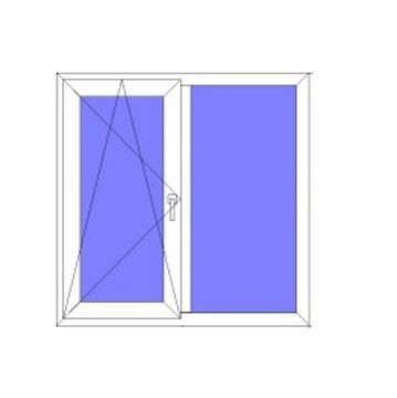 Окно пластиковое ПВХ 700*1150+п.п. левое поворотно-откидное Rehau 60 с микропроветриванием