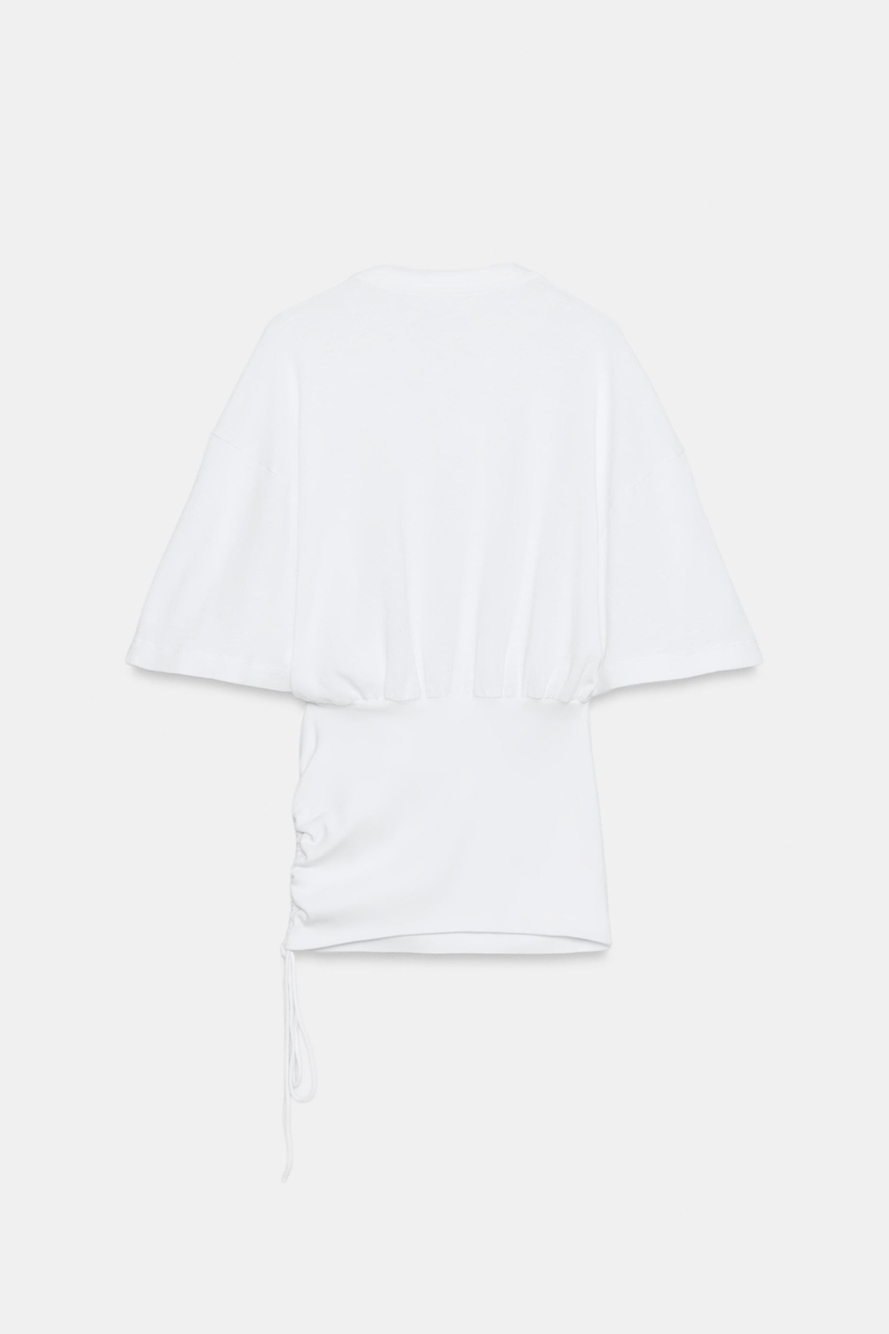 ZARA ТОП ИЗ ФЛАМЕ С ПОЯСОМ, БЕЛЫЙ