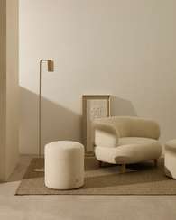 Пуф Kaeli Ø43х44 см со съемным чехлом из букле цвета экрю