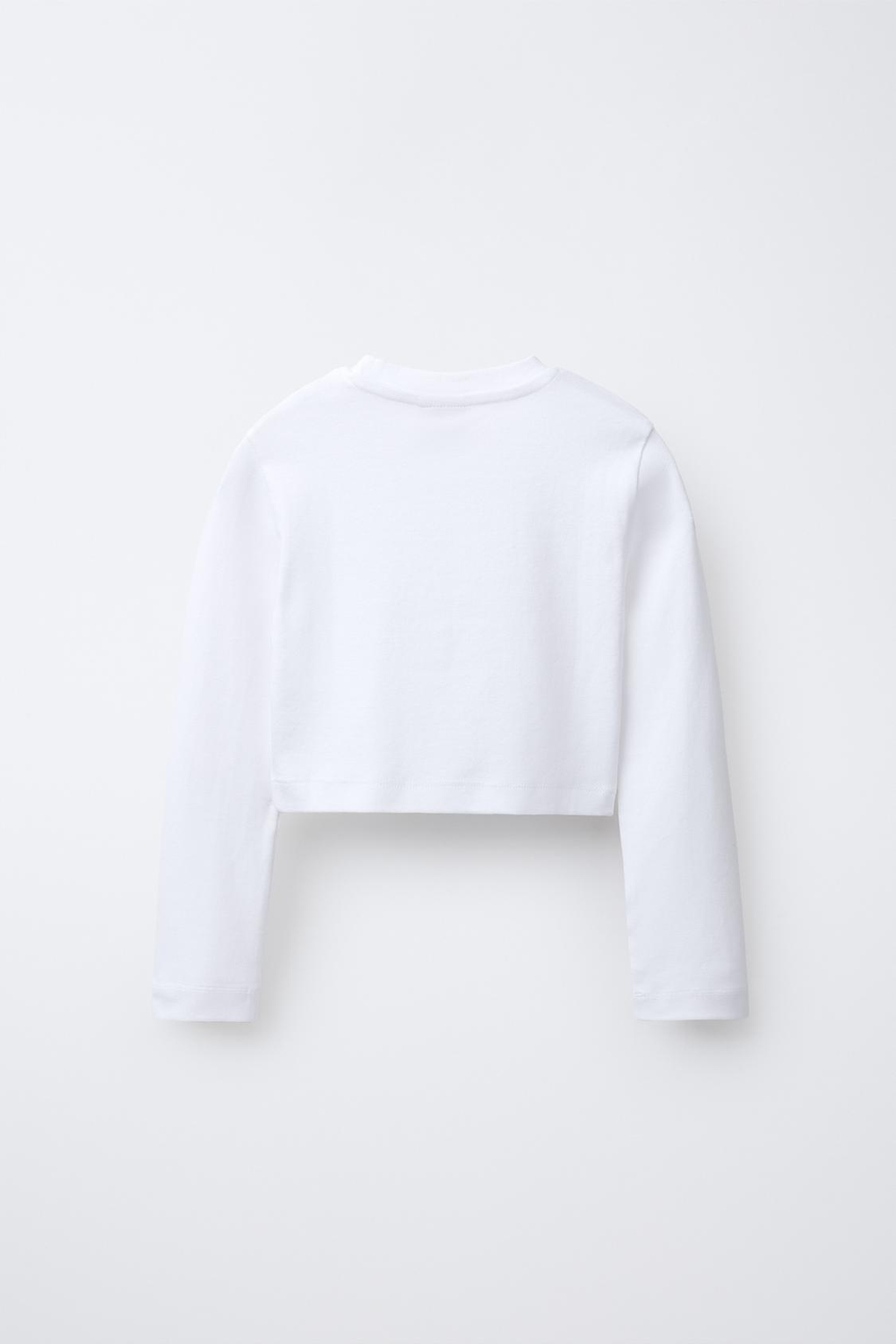 ZARA БАЗОВАЯ УКОРОЧЕННАЯ ФУТБОЛКА, БЕЛЫЙ