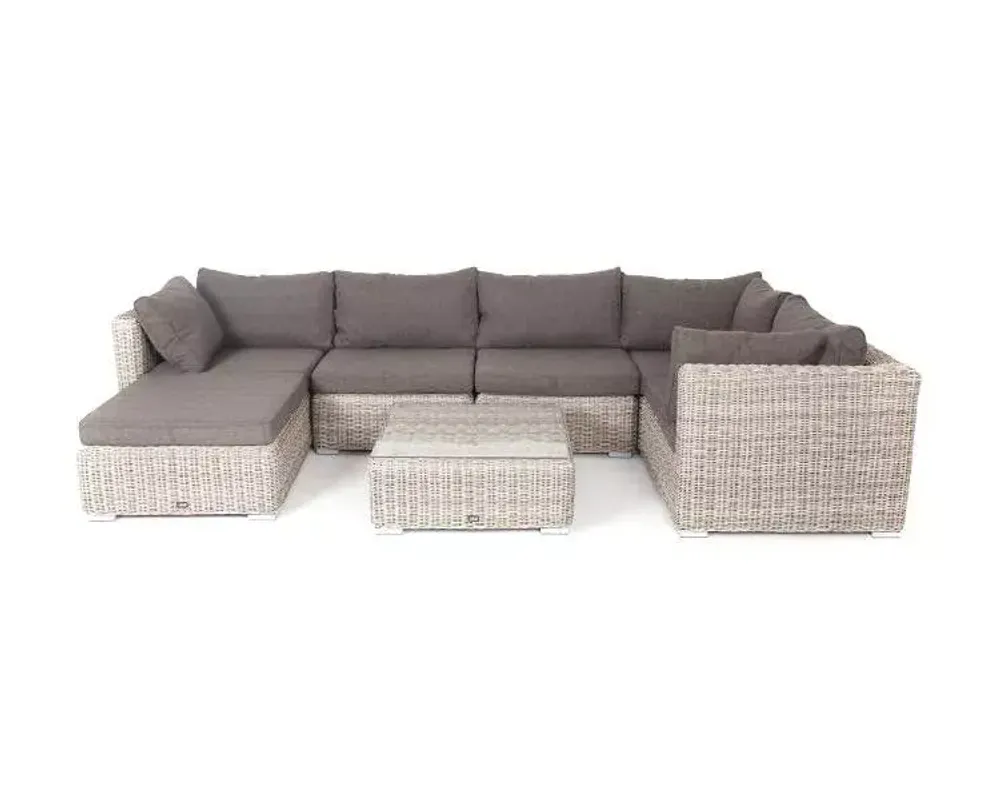 "Лунго" трансформирующаяся лаунж-зона из искусственного ротанга, цвет бежевый