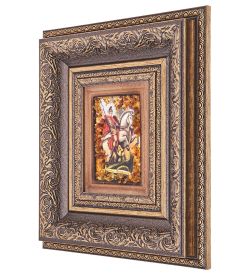 AMB-05/ 2 Икона «Святой Георгий» (с янтарной крошкой) H-22см