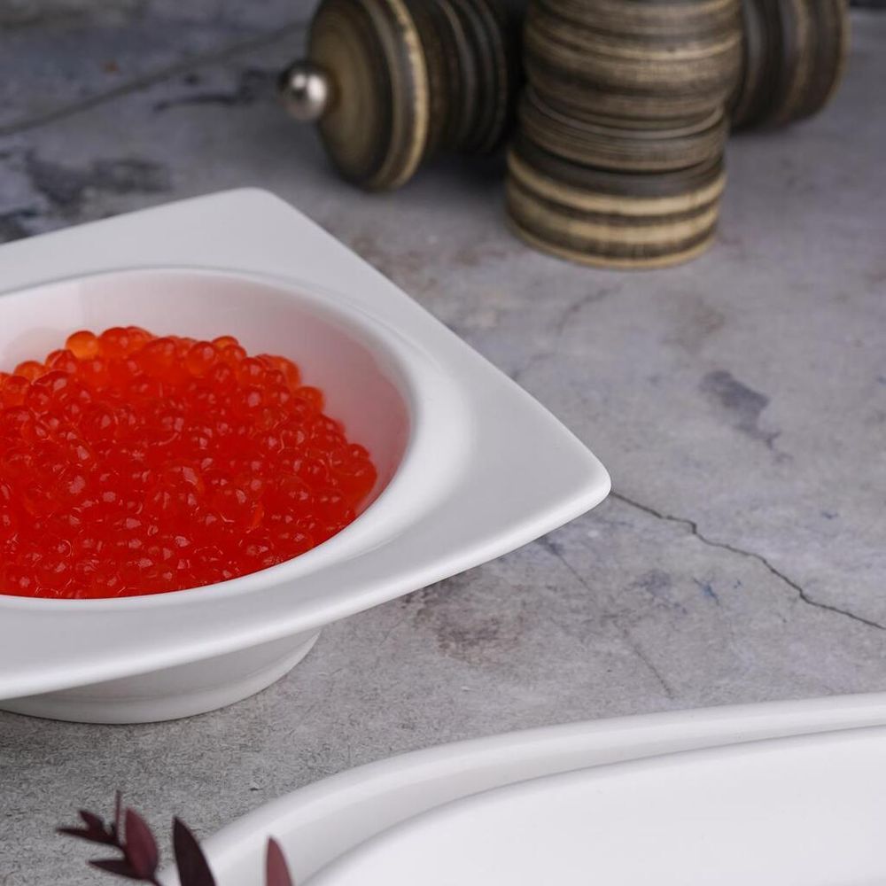 Соусник 100 мл 12*12 см h4 см с бортом Asymmetry белый фарфор NEW P.L. Proff Cuisine [6]