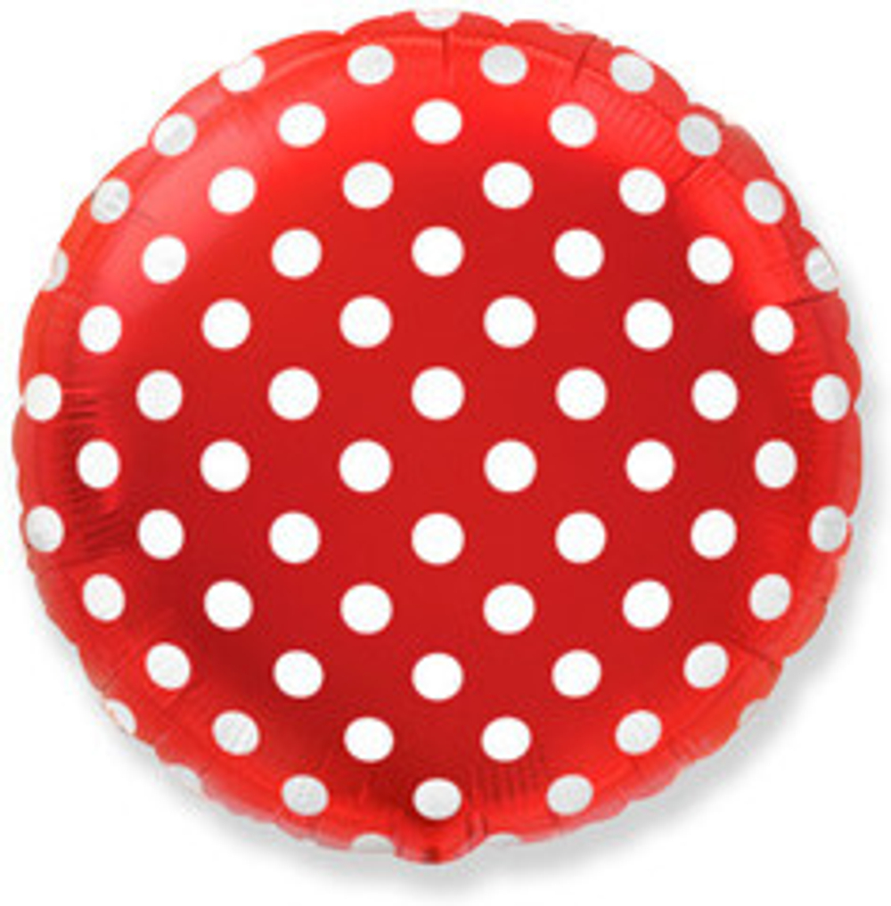 Ф 18" Круг Горошек (Красный)