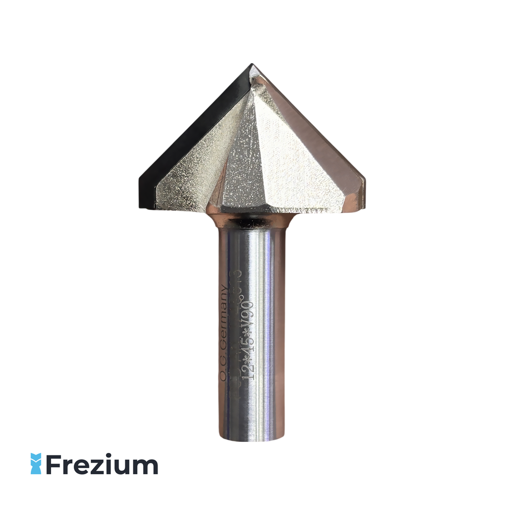 Галтельная V-образная фреза алмазная по дереву "O.G.Germany" (45x12x25 90 градусов; 1745613 PCD)