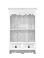 Шкаф навесной, 62х24х98, Прованс, витрина, для кухни и ванной, из массива сосны, белый, Dipriz