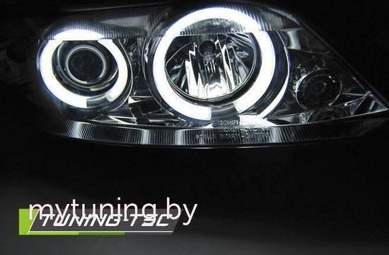 Передние фары Angel Eyes для Opel Vectra B (99-02) CCFL Chrome