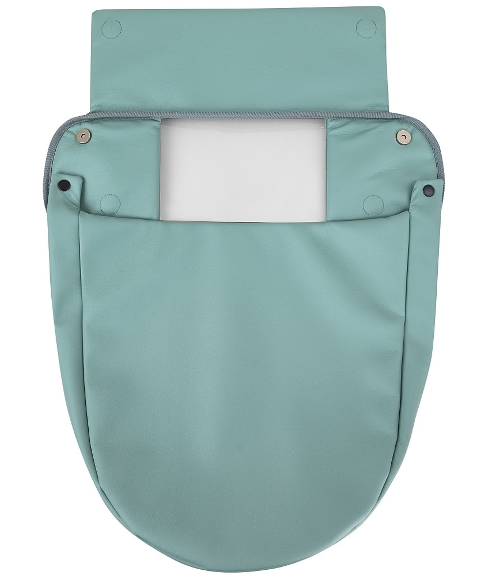 Детская коляска Roan Esso Кожа 3 в 1 с автокреслом Pituso Baesa Pro Black ESSK/214/1 Misti Mint/Grey/руч.Черный
