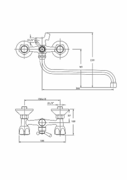 Смеситель для ванны и душа Haiba HB2209, керамика