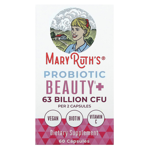 MaryRuth's, пробиотик для красоты+, 60 капсул