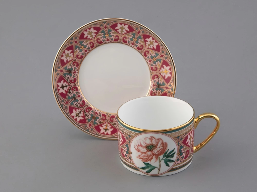 Чашка с блюдцем 250 мл в подарочной упаковке форма Соло, рисунок Дивный Пион, арт. 81.32658.00.1