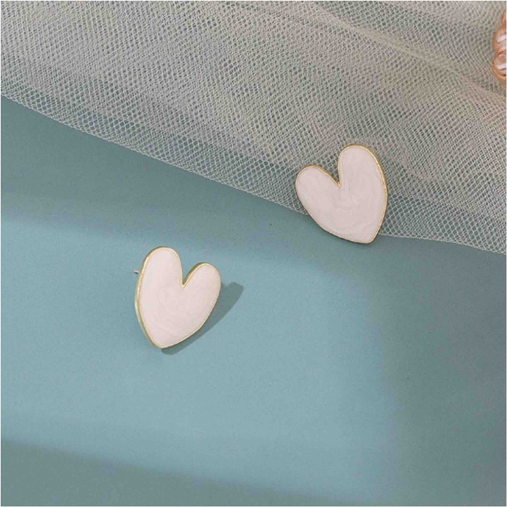 Серьги Сердце (белые)