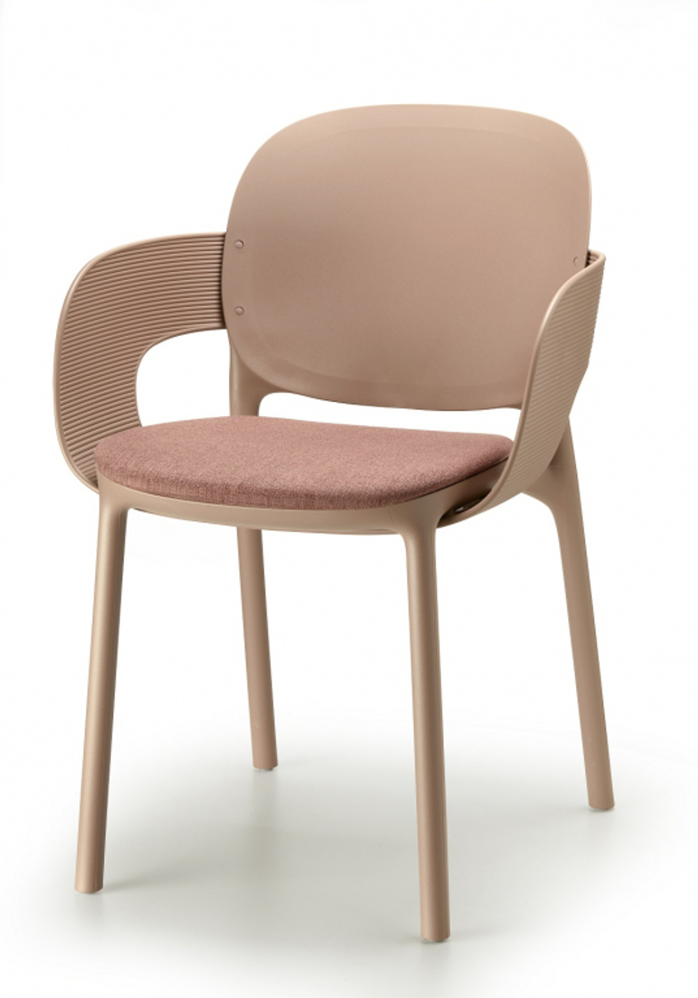 Кресло пластиковое с обивкой Scab Design Hug, карамельный