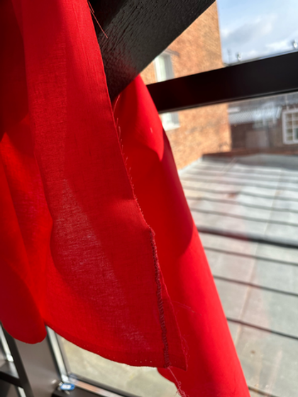 Ткань льняная цвет "Алый"